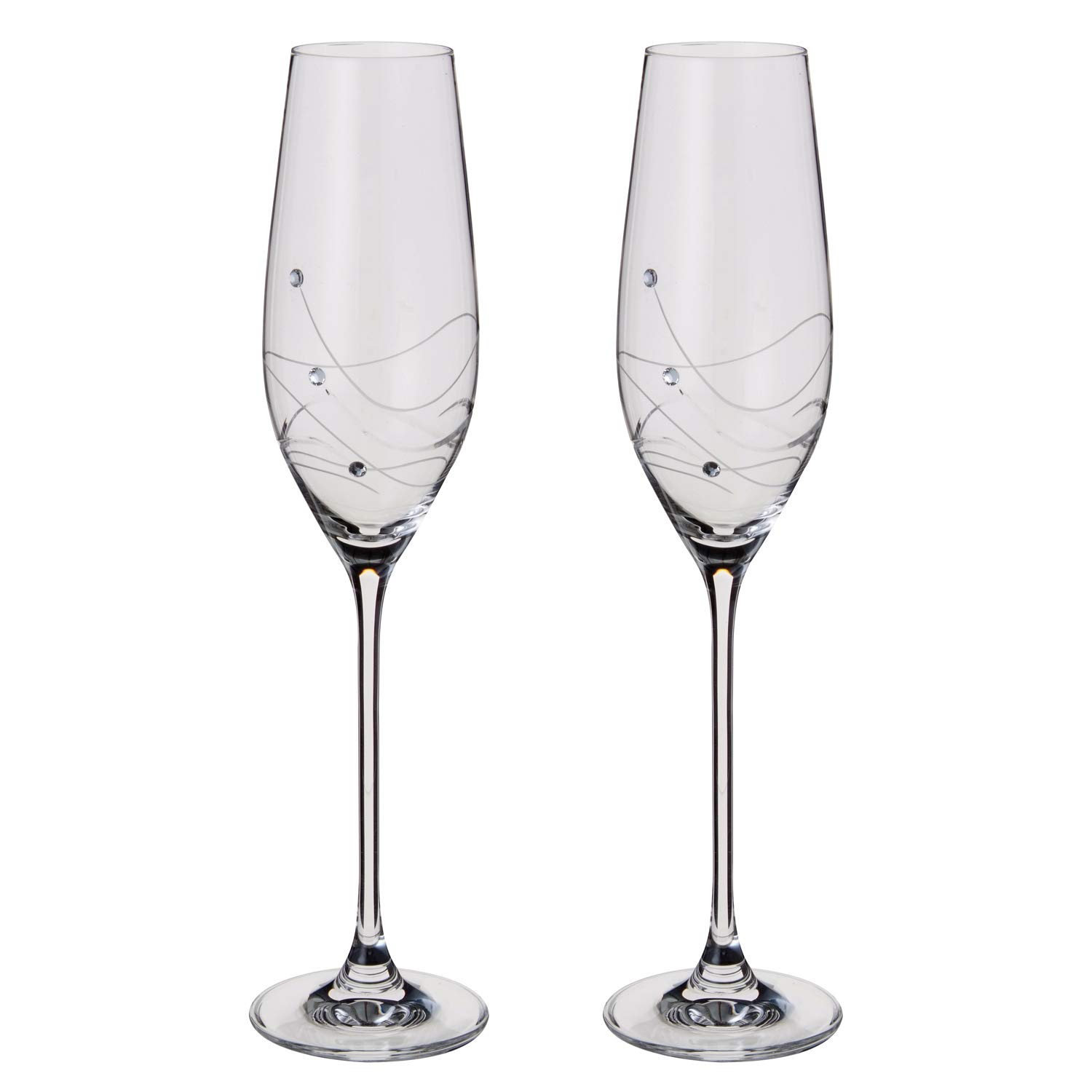Dartington Crystal Glitz Champagne Flutes, Set of 2 Gift Boxed