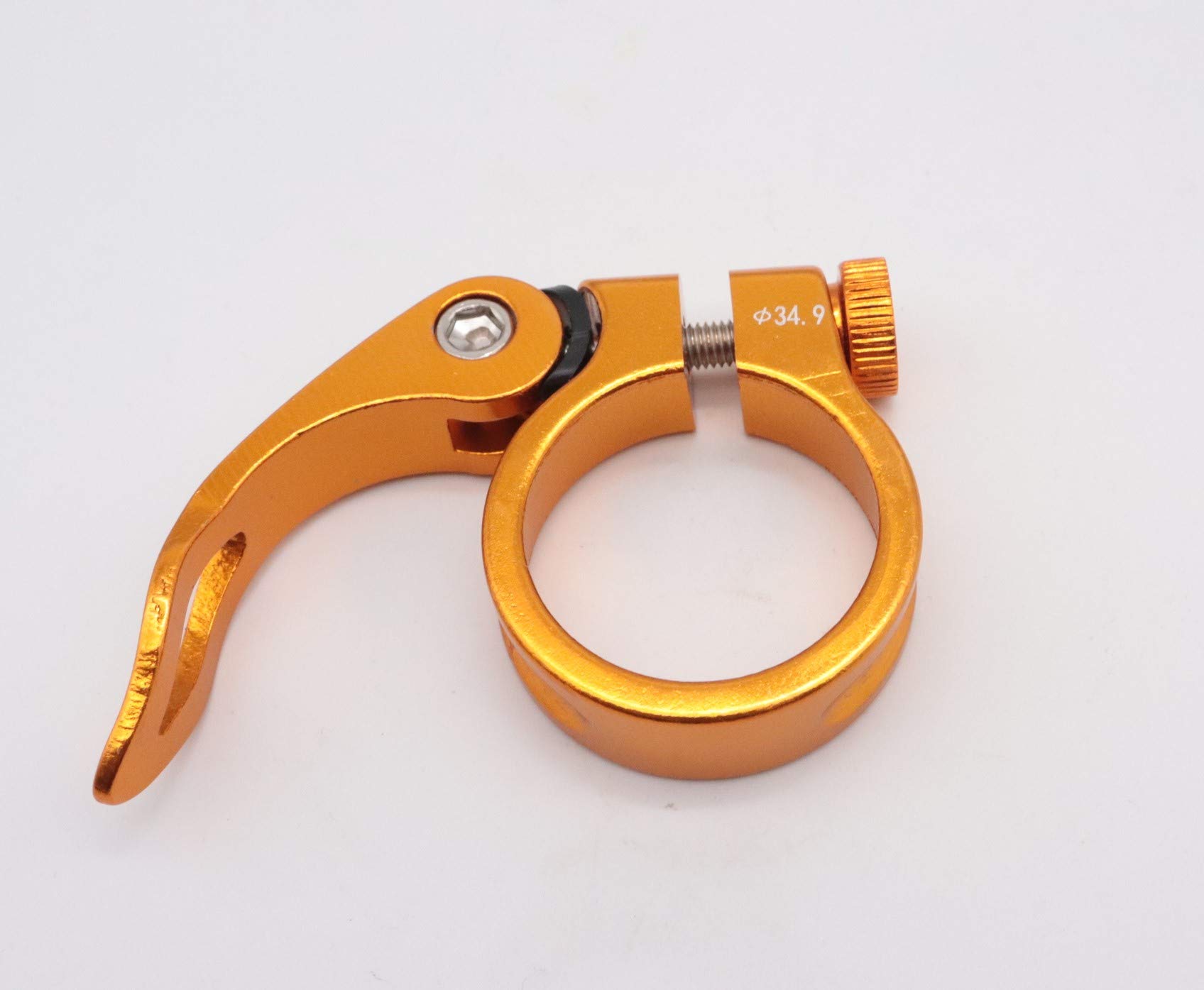 Aluminium bicycle seat clamp complete with quick release saddle clamp 34.9 mm CarbonEnmy, Gold
