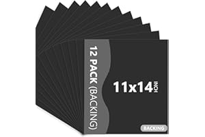 Somime 12 Pack Backing Boards Only - 11x14 Uncut Black Mats Matboards, Acid Free Backerboards, Ideal for Photos/Pictures/Prin