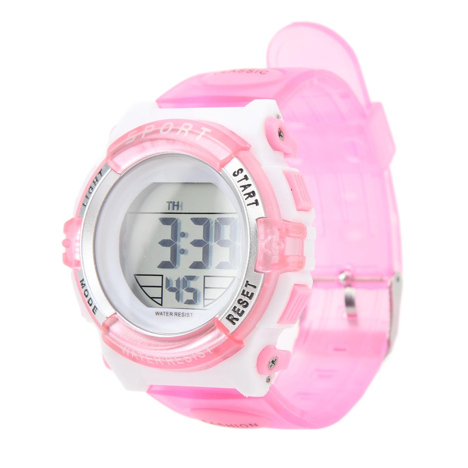 VGEBY Digital Chronograph Watch, Waterproof Multiple Functions Girls Swimming Watch with PU Strap for Swimming Sports (Pink)