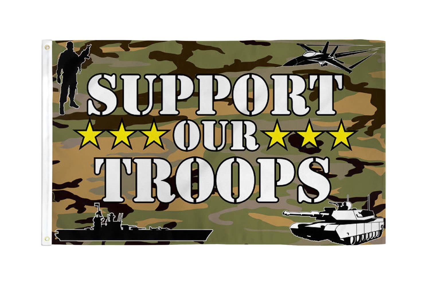AZ FLAG - Support Our Troops Flag - 3x5 Ft - 100D Polyester Help Our Soldiers Banner with Two Metal Grommets - Fade Resistant - Vivid Colors - 3' x 5' Feet - 150x90 Cm