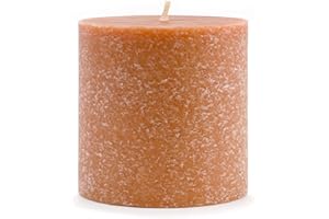 Root Candles Unscented Pillar Candles Beeswax Enhanced Textured Timberline™ Pillar Candle, 3 x 3-Inch, Rust