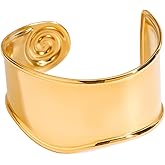 Biuwos Chunky Statement Bangle Cuff Bracelets for Women Open Wide Thick Bracelet Boho Jewelry
