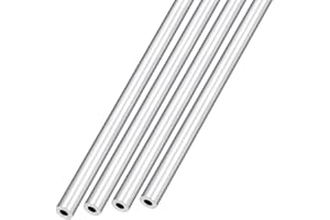 METALLIXITY 6063 Aluminum Tube (6mm OD x 3mm ID x 300mm L) 4Pcs, Aluminum Round Tubing - for Home Furnishing, Machinery, DIY Handicraft