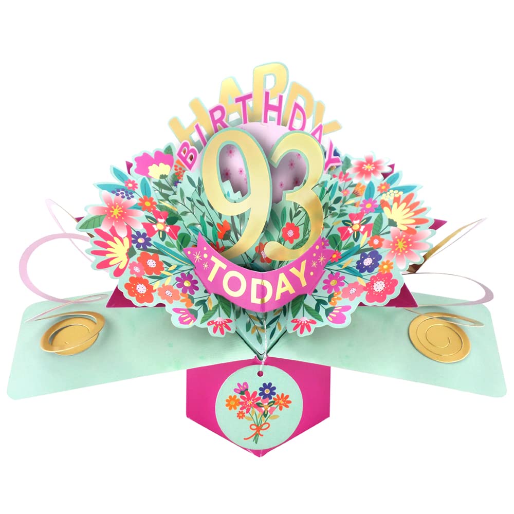 Happy 93rd Birthday 93 Today Pop-Up Greeting Card Love Kate's Pop Up Cards Her POP215MC93