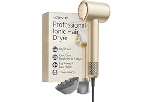 Tideway Hair Dryer, Blow Dryer with Diffuser High-Speed Plasma Ionic Low Noise for Fast Drying, Travel Hair Dryer for Women and Man, Curly/Wavy & Long/Thick Color-Treated Hair H11