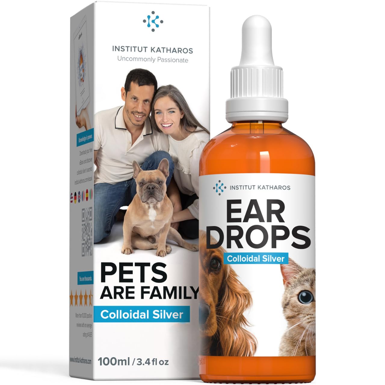 Ear Dropper/Cleaner for Cats & Dogs - 100% Natural Colloidal Silver