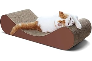 FLUFFYDREAM Bone Cat Scratcher Cardboard Lounge Bed, Cat Scratching Post, Durable Board Pads Prevents Furniture Damage