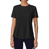 PINSPARK Soft Workout Tops for Women Short Sleeve UV Protection Shirt Quick Dry Athletic Hiking Travel Basic Tee Shirts
