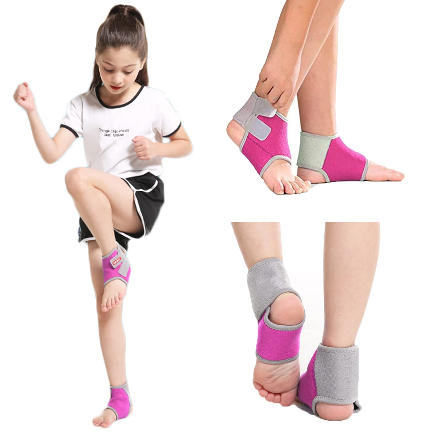ITODA Children's Ankle Support Boys Girls Sport Ankle Brace Lightweight Adjustable Ankle Guard Strap Breathable Ankles Guard Protector for Spains Arthritis Running Cycling Football Skating