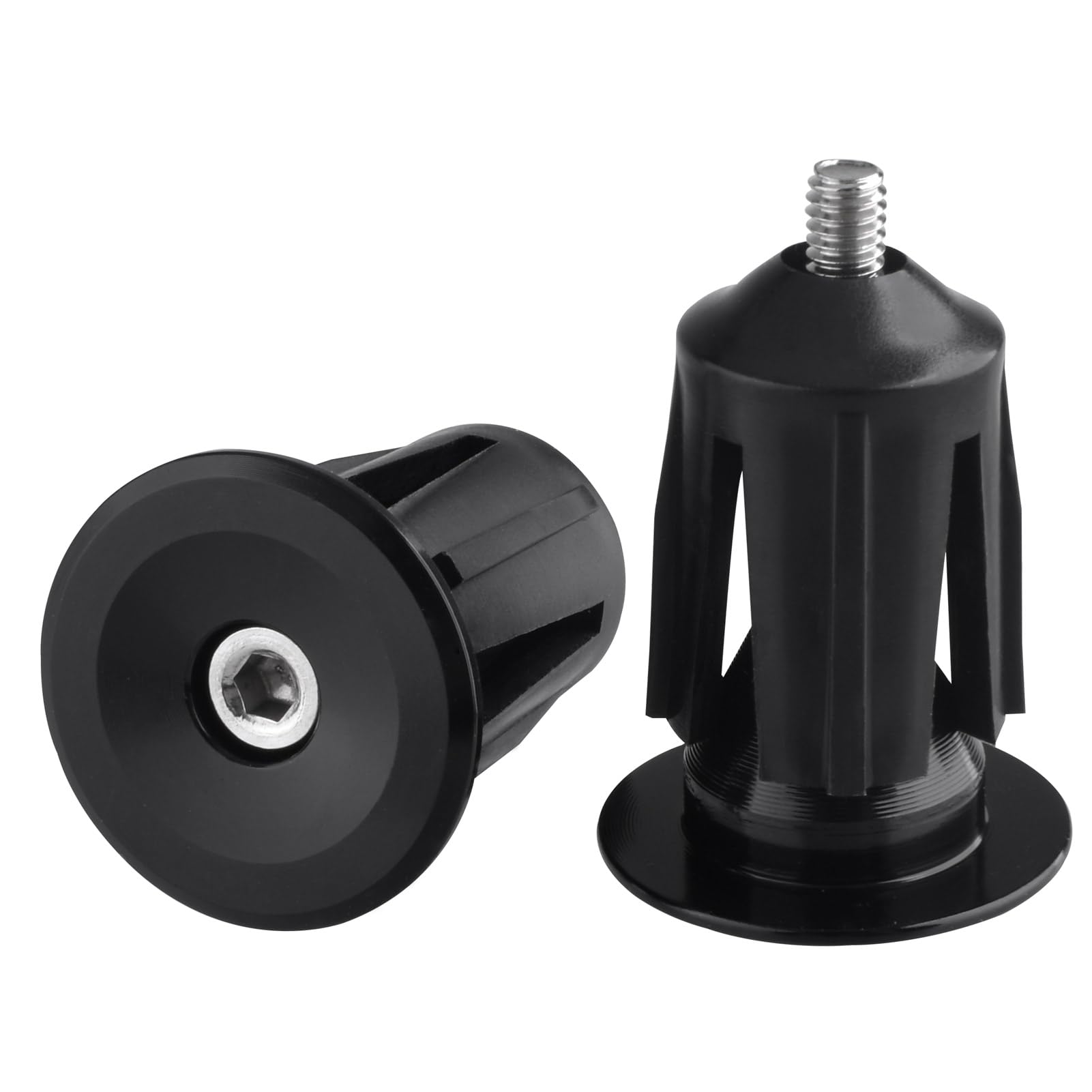 Azarxis Bike Handlebar Bar End Plugs Caps Aluminum Alloy Bicycle Handle Bar Ends 2 Pack for Road Bike Mountain Bike MTB BMX Fixie (Black, 23.3mm)
