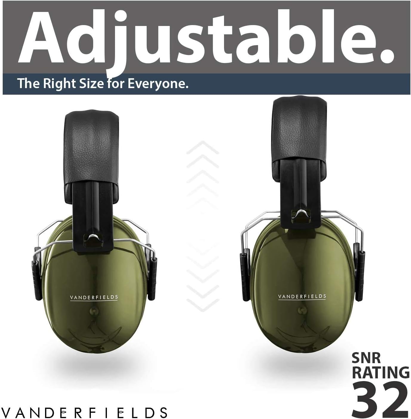 Ear Defenders Adult - Foldable Hearing Protection Ear Muffs Noise Cancelling - Perfect for DIYm Working, Shooting, Gardening - Adjustable Headband for Adults Men Women - 2 Years Warranty - Green - - 
