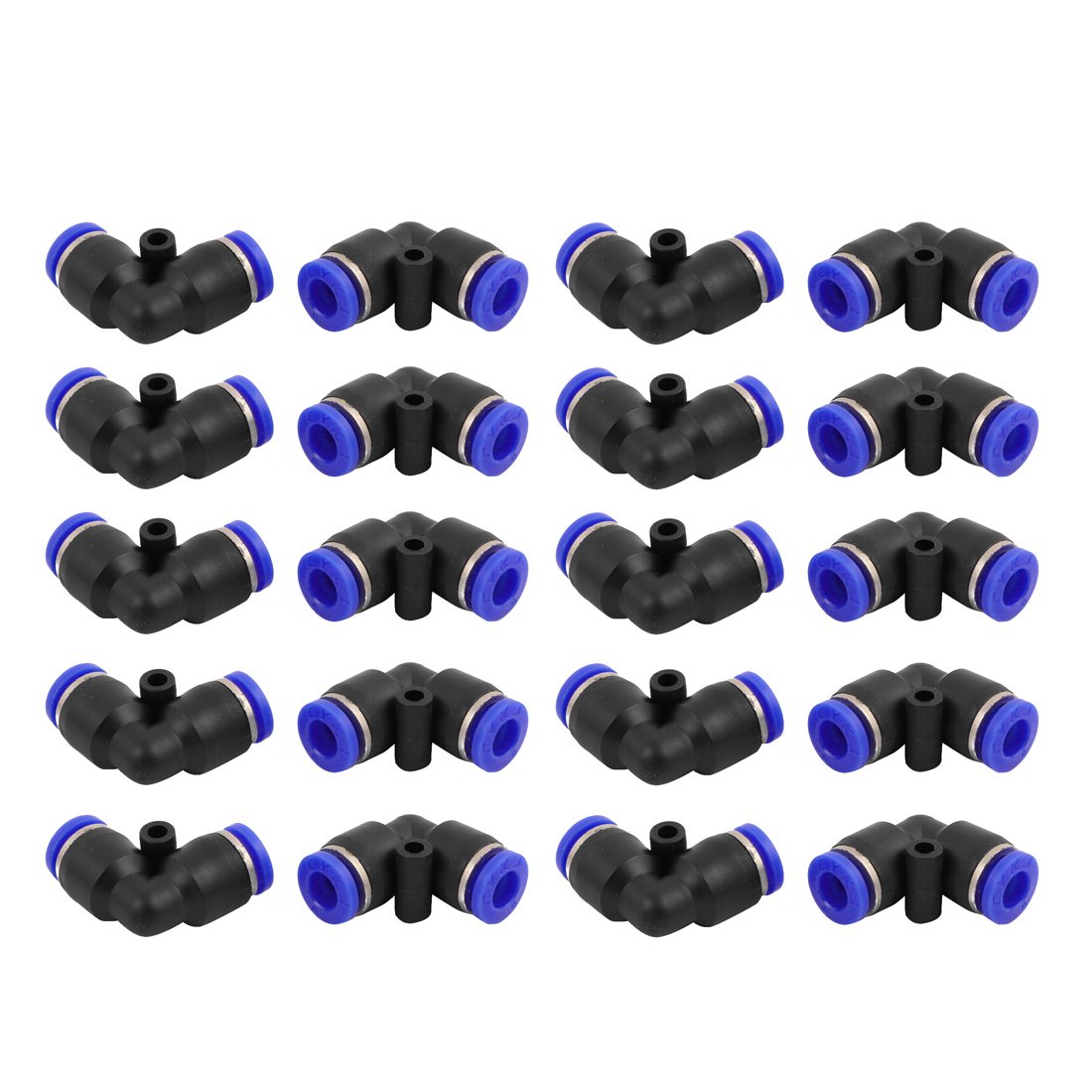 sourcingmap 20Pcs 6mm Dia L Type Tube Hose Pneumatic Air fitting Push In Connector