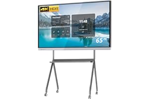 TouchWo 65" Touchscreen Monitor Smart Board, 4K Interactive Presentation Electronic Whiteboard with Dual System, Digital Signage Display for Office & Classroom, Core i3 RAM 4GB+SSD 256GB