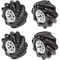 60mm Yellow Mecanum Wheels - 2 Pair Omni-Directional Robot Wheels For DIY STEM Car Projects