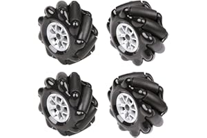 LewanSoul Mecanum Wheel, 60mm High Hardness Plastic Wheel, Omni-Directional Wheel Intelligent Robot Car Components, DIY Accessories(4PCS)