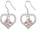S925 Sterling Silver Horse Earrings Animal Drop Dangle Earrings Embrace Horse earrings Equestrian Birthday for Women