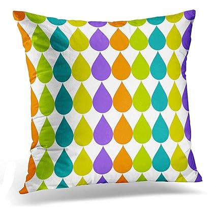 Amazon Com Throw Pillow Cover Yellow Lime Multicolor Raindrops3