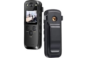 WEIIBDIE WiFi Body Mounted Camera, 1.3 inch Display, HD 1080P Body Worn Camera, Wearable Body Cam Supports Night Vsion,Mini Body Camcoder for Law Enforcement and Indoor/Outdoor Use(with 64G Card)