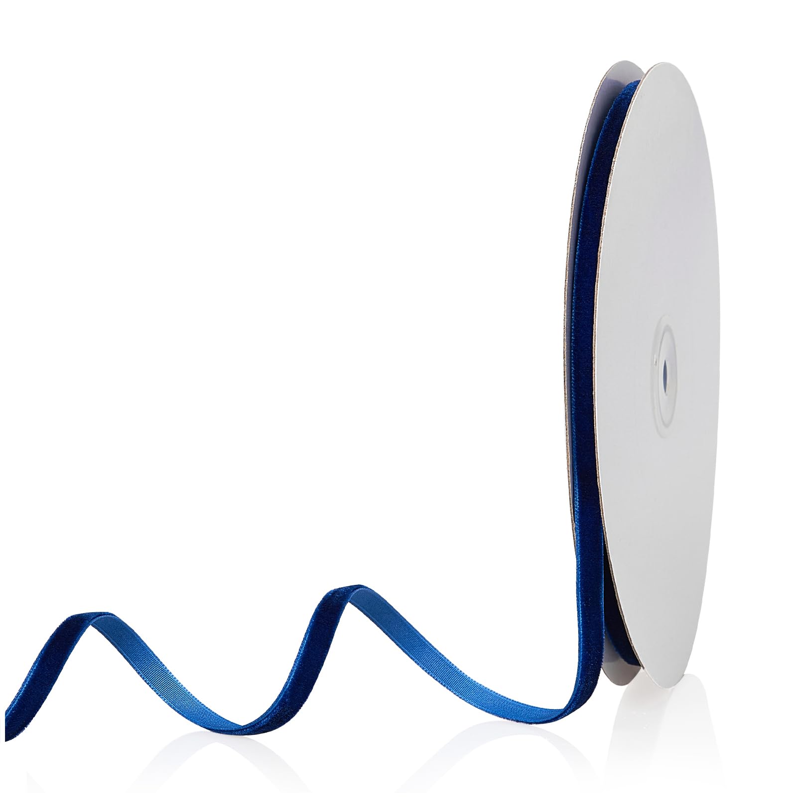 Photo 1 of 1/4" X 20 Yards Navy Blue Velvet Ribbon for Christmas Tree Wreath Vintage Decoration Handmade Crafts Ornaments Gift Wrapping and Bow Making