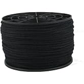 QNR 1/8" Black Cotton Tie Line Rope, Theater Stage Cord, 600 ft Spool, Reinforced Low Stretch Unglazed