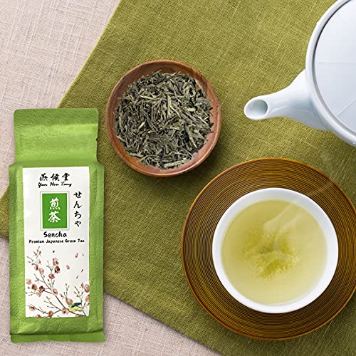 Yan Hou Tang Organic Sencha Green Tea Japanese Loose Leaf 150g Premium Tea King Natural Caffeine Level Medium Classic Leaves with Gifts Box for Tea Lovers