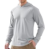 PLUMZJOY Men's UPF 50+ Sun Protection Long Sleeve Hoodie Shirt Outdoor UV Fishing Shirts for Workout, Running, Fishing,Hiking