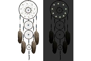 AWLEE Luminous Dream Catchers Wall Decor Handmade Feather Hanging Big Dream Catcher