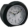 Equity 27001 Black Quartz Analog Alarm Clock with Ascending Alarm
