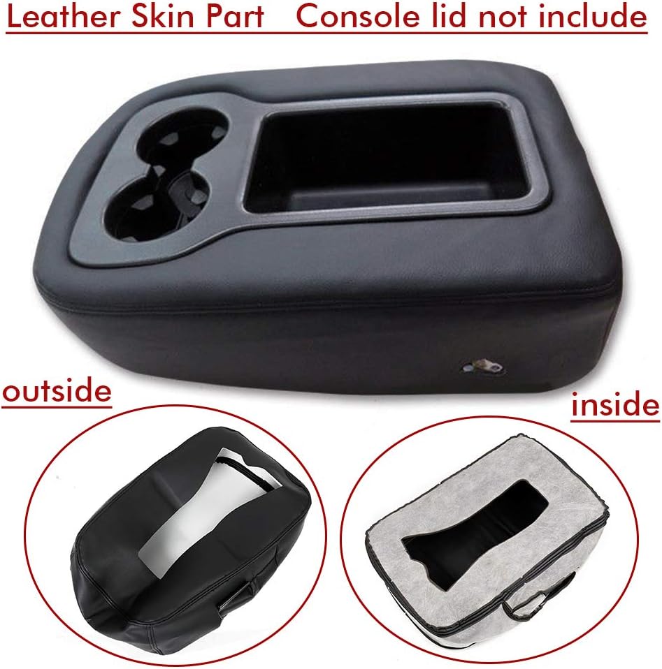 YAZHE Microfiber Leather Console Lid Jump Seat Armrest Cover Black for Chevrolet Silverado Tahoe Suburban GMC Yukon Sierra 1500 2500HD 3500HD 2007-2013