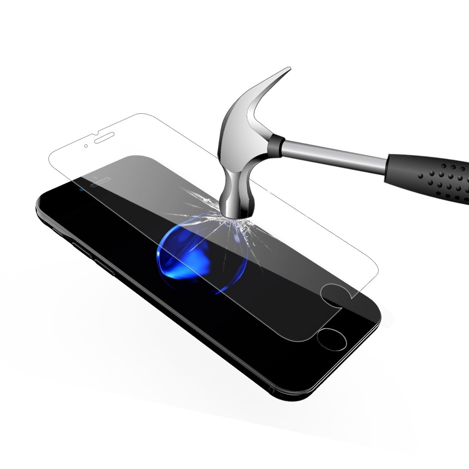 Ultra Clear iPhone 7 Plus Screen Protector SOWTECH 2 Pack Premium Tempered Glass with Scratch Proof HD iPhone 8 Plus Protective Screen Cover with Anti Bubble - Clear