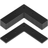 6 Pack Heavy Duty Flat L Corner Brace Bracket, Mending Plate for Wood | 6" x 6" x 1-5/8"