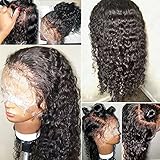 JYZ Hair Lace Front wigs Human Hair Pre Plucked Brazilian Virgin Hair Wet curly 150% Density Lace Front Wigs for Black Women Human Hair Wigs with Baby Hair (20 inch Free Part)