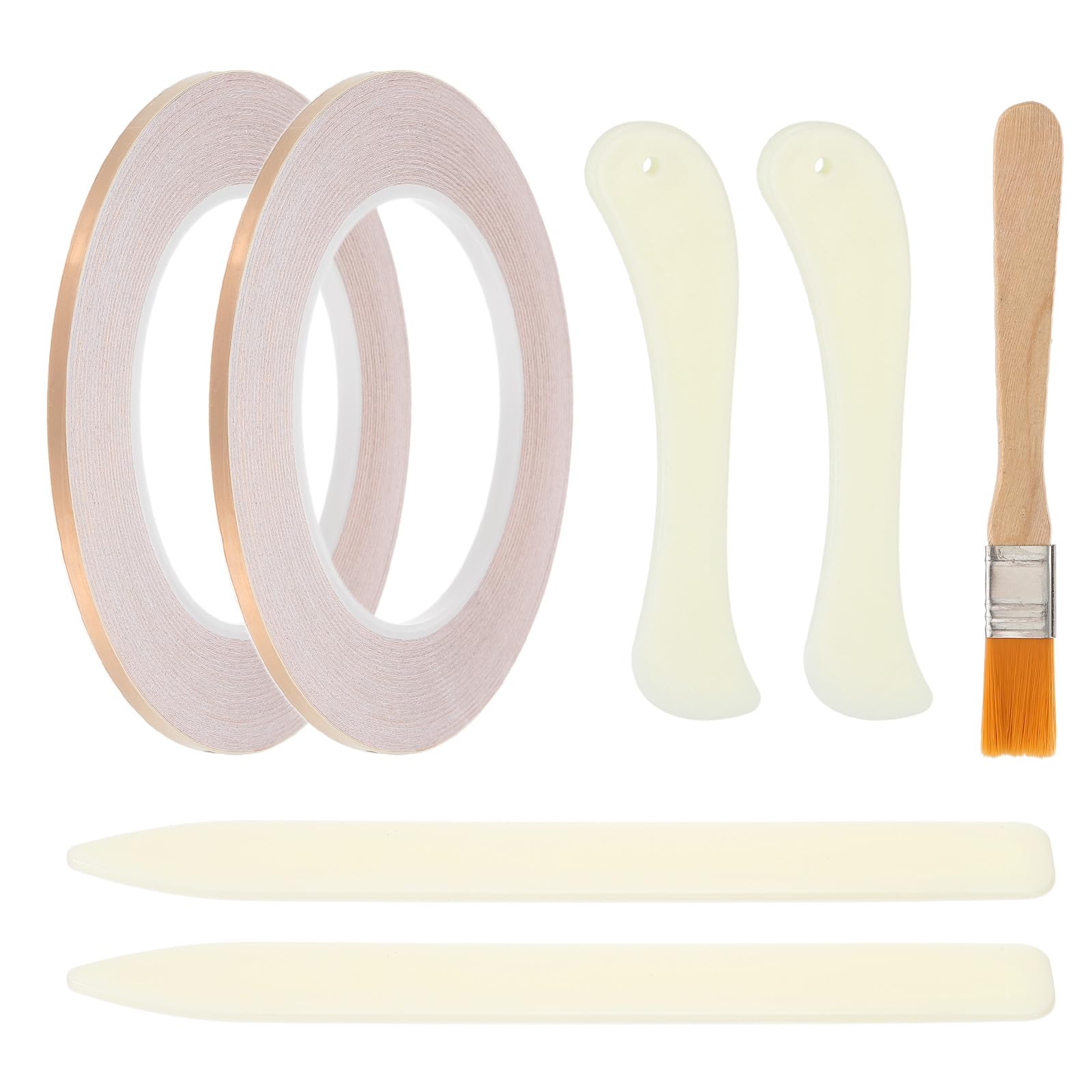 PATIKIL 36 Yard 1/6 Inch Copper Foil Tape,2 Roll Copper Tape with Single-Sided Conductive Stained Glass Foil Tool with Scraper and Brush for Stained Tools DIY Crafting