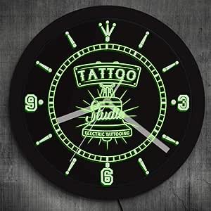 bbmmww Tatuaje Eléctrico Tatto Studio Logo Led Letrero De Neón Reloj De