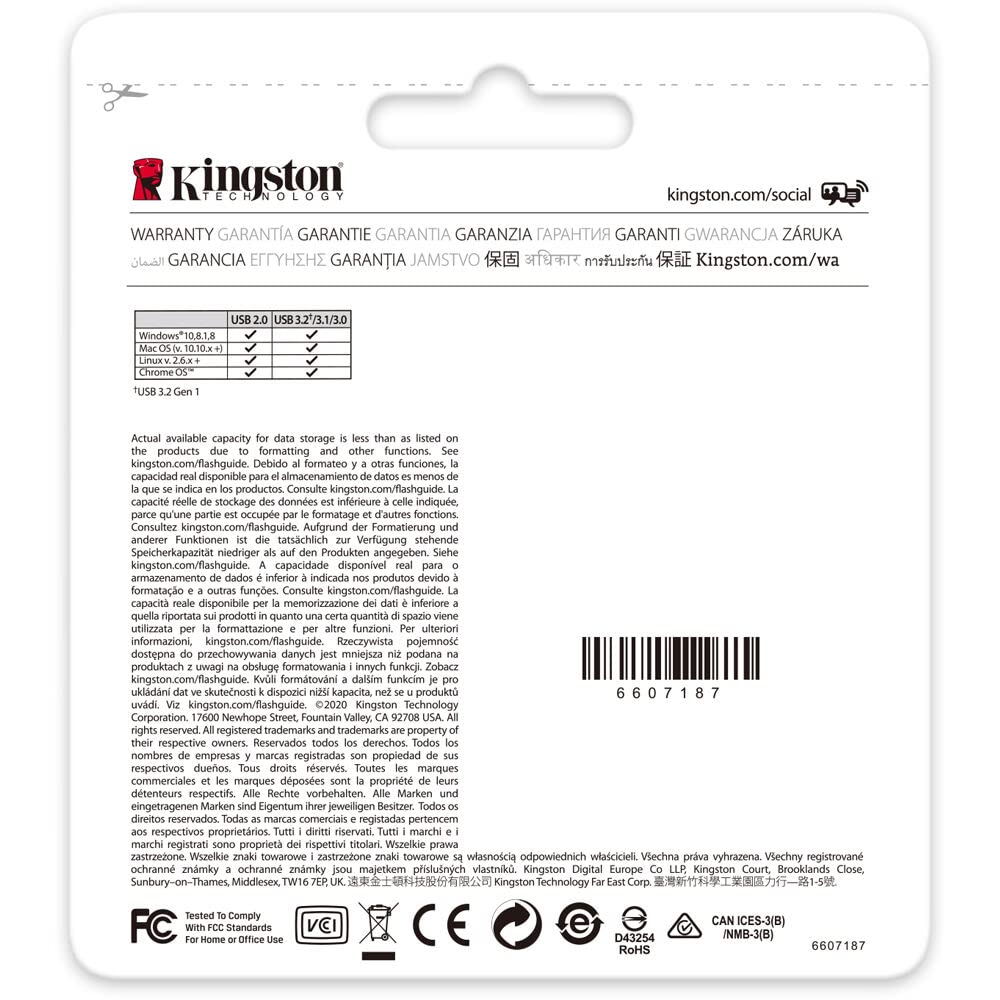 Kingston 64GB DataTraveler Kyson USB 3.2 Gen 1 200MB/s Read Metal Flash Drive (10-Pack) (10 Items)