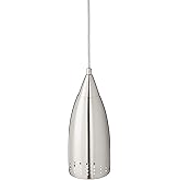 Westinghouse Lighting 6101300 Contemporary One-Light Adjustable Mini Pendant with Perforated Metal Shade, Brushed Nickel Fini