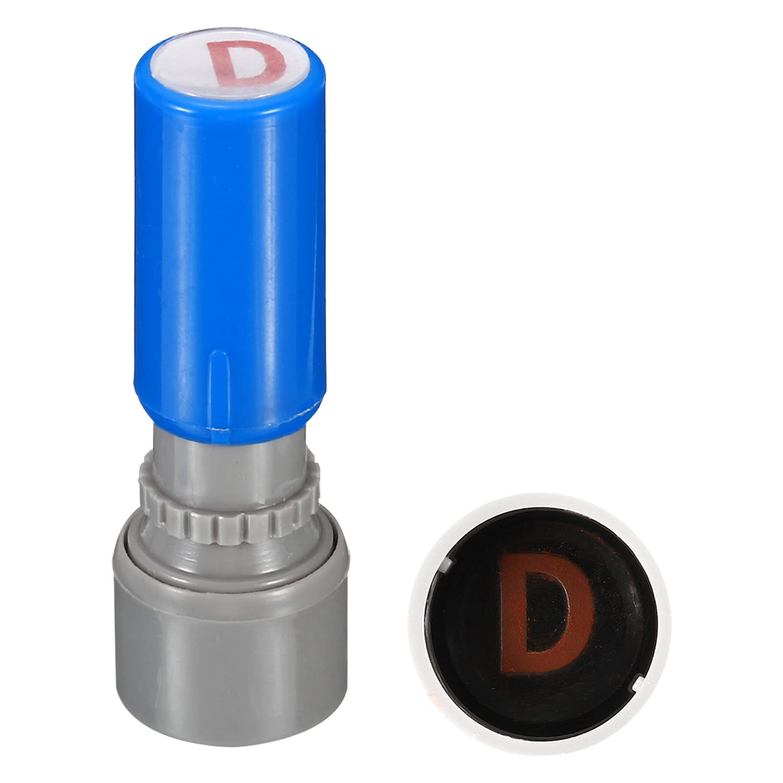 PATIKIL Letter Stamps Self Inking, Character D 7mm Alphabet Teacher Stamp Initial Stamp Mini Ink Stamp for Class Notebook Scrapbooking DIY Craft, Blue Shell