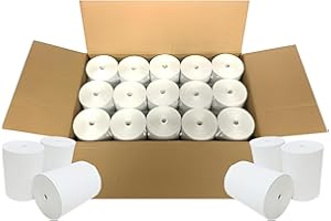 BAM POS 3 1/8" x 190' Thermal Receipt Paper Rolls For Most POS Systems and Receipt Printers, Compatible With Clover Station, Square Station, Toast Station, TM-T88, TSP Series (30 Rolls)