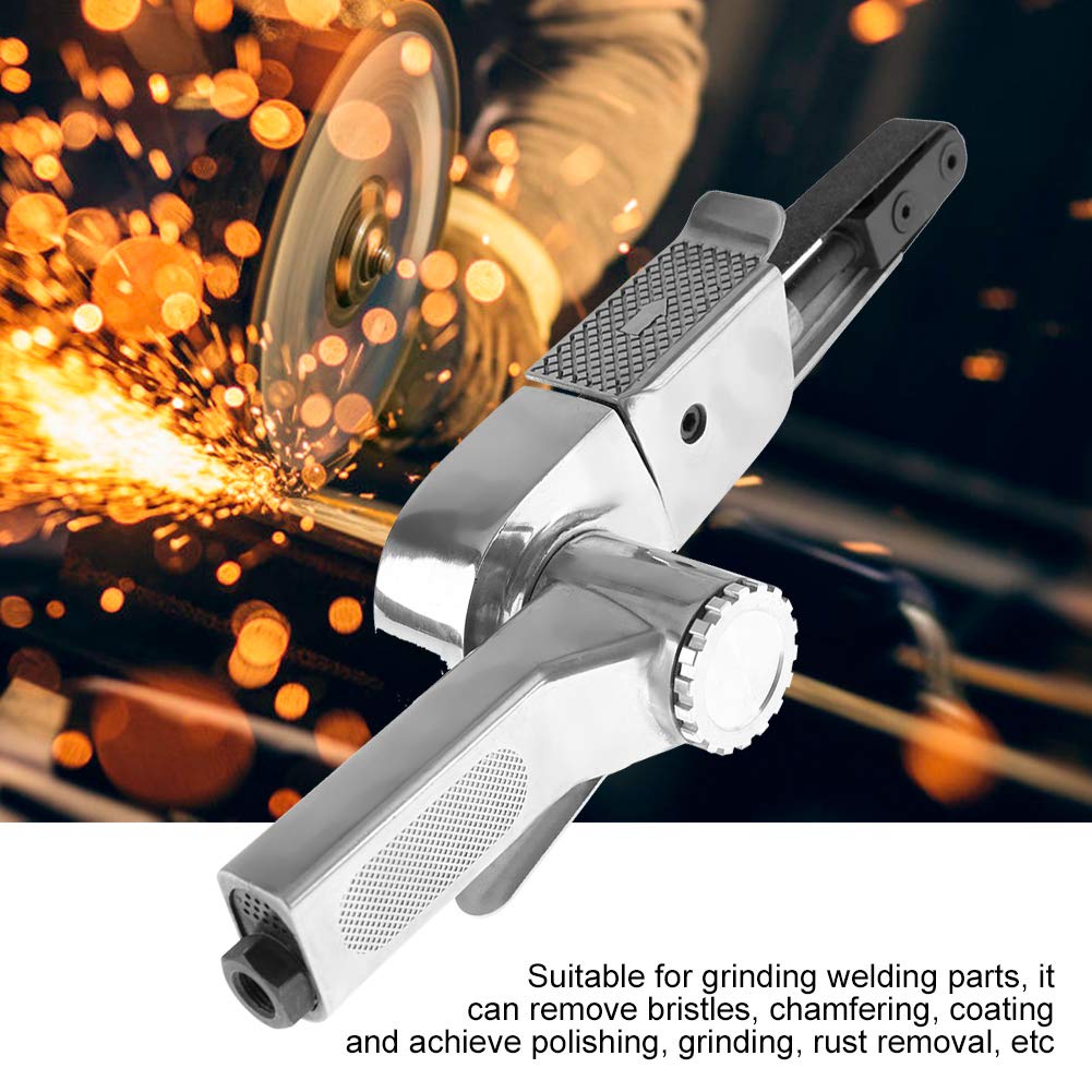 Akozon Pneumatic Air Belt Sander Industrial Air Belt Sander Pneumatic Polishing Tool 16000rpm 10 * 330mm/20 * 520mm(10 * 330mm) - Image 5