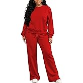 MOEENCN Women 2 Piece Outfits Sweatsuit Lounge Sets Casual Travel Sweatshirt And Wide Leg Tracksuit Matching Set