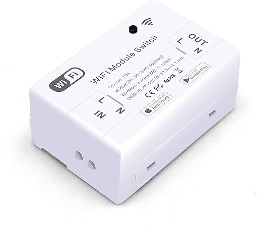 BSEED Smart WiFi Light Switch Mdulo de interruptor de rel inalmbrico
Control remot Compatible con Alexa Echo Google Home No se requiere Hub1
paquetePrecio estimado 5.99 €