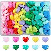 FAZHBARY 120 PCS Mini Heart Resin Flatback Colorful Plastic Heart Shape Bulk Resin Embellishments for Crafts Accessories