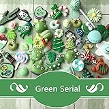 AMOBESTER DIY Craft Resin Cabochons Deco Kit for Children Fresh Green Serial