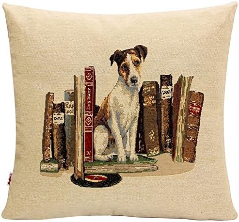 Bingirl 18 Retro Jack Russell Terrier Dog Book Pet Knitted Pillow Case Cushion Cover