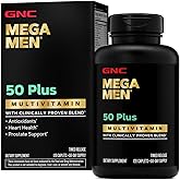 GNC Mega Men 50 Plus Multivitamin | Antioxidants | Heart Health | Prostate and Circulatory Support | 120 Count