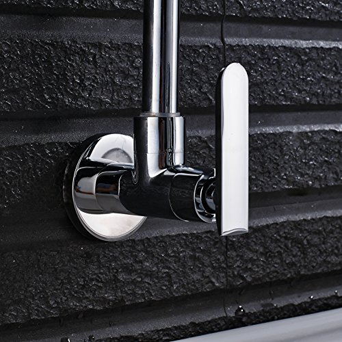 Rozin Wall Mounted Flexible Rotatable Spout Sink Faucet Single Cold Water Tap