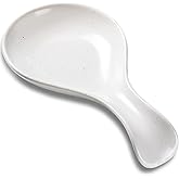 Caigmo Spoon Rest for Stove Top, Heat Resistant Ceramic Utensil Rest for Kitchen Countertop, Coffee Spoon Holder, Dishwasher Safe, White