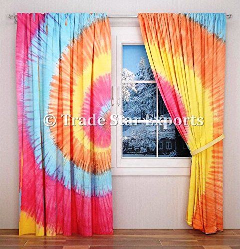 Tie Dye Curtains Hippie Wall Drapes Panel Decorative Tapestry
