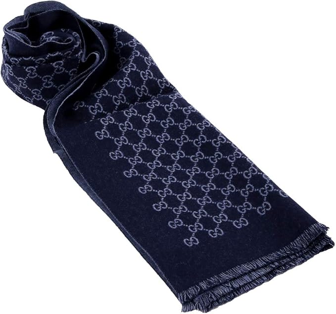 Amazon グッチ 大判ストール マフラー メンズ Gucci Ggジャガード 4g0 4569 ネイビー 並行輸入品 ストール マフラー 通販